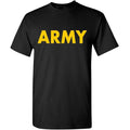 Lucky Ride Military Gear Black Army Short Sleeve T-Shirt With Gold Print