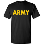Lucky Ride Military Gear Black Army Short Sleeve T-Shirt With Gold Print