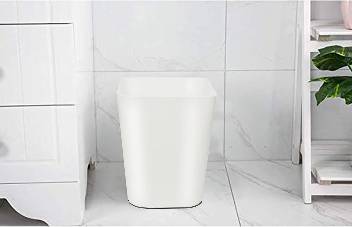 1.6 Gallon Small Trash Can Wastebasket For Kitchen Office Bathroom,Pack Of 2(White+Gray)
