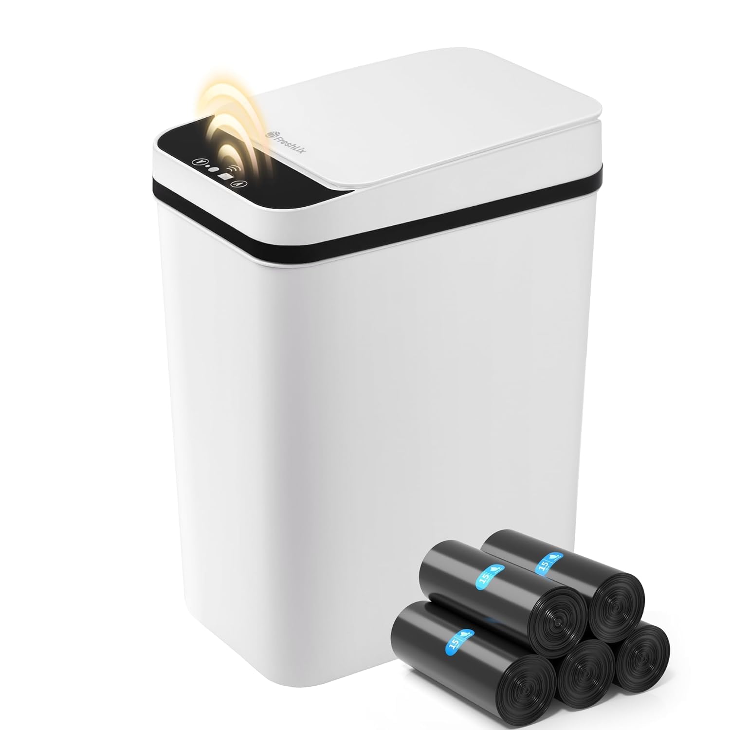 Bathroom Garbage Can With Lid, 2.6 Gallon Diaper Trash Can, Automatic Trash Cans Touchless, Slim Waterproof Smart Commercial Trash Can For Bedroom, Bathroom, Office, Living Room, Toilet, Rv