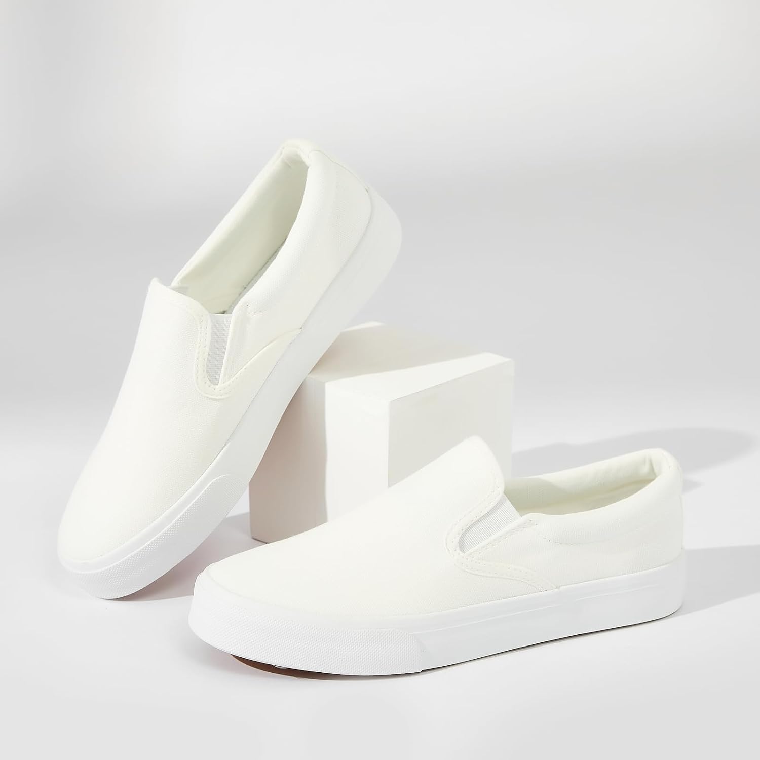Women'S Slip On Shoes Canvas Sneakers Loafers Non Slip Shoes Low Top Casual Shoes