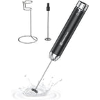 Maestri House Rechargeable Milk Frother With Stepless Speed Control, Lunafro Max Handheld Electric Foam Maker Waterproof Drink Mixer Foamer With Stand & Detachable Whisks For Lattes, Cappuccino