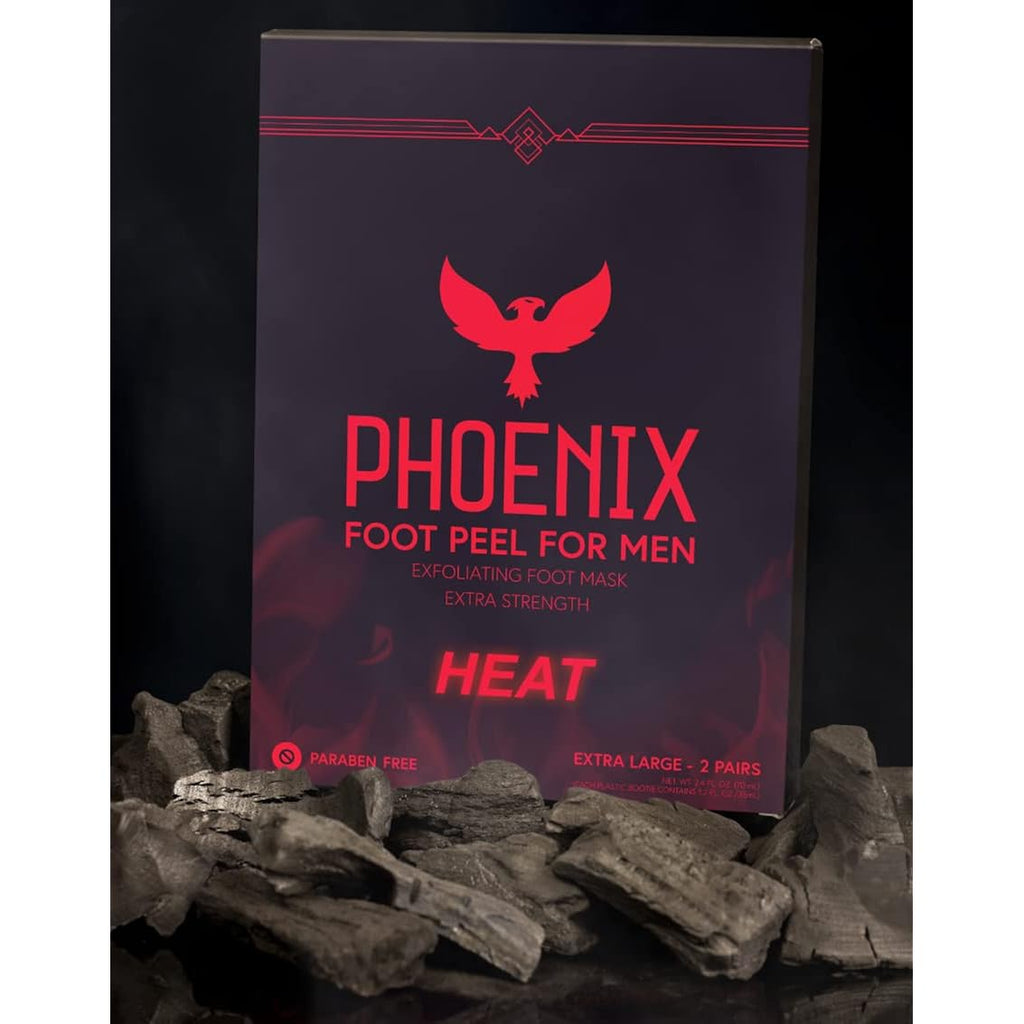 (Pack of 2) Phoenix Foot Peel for Men - Extra Large - Extra Strength - Cinnamon - Exfoliating Dry Feet Treatment - Callus Remover - Paraben and Fragrance Free -