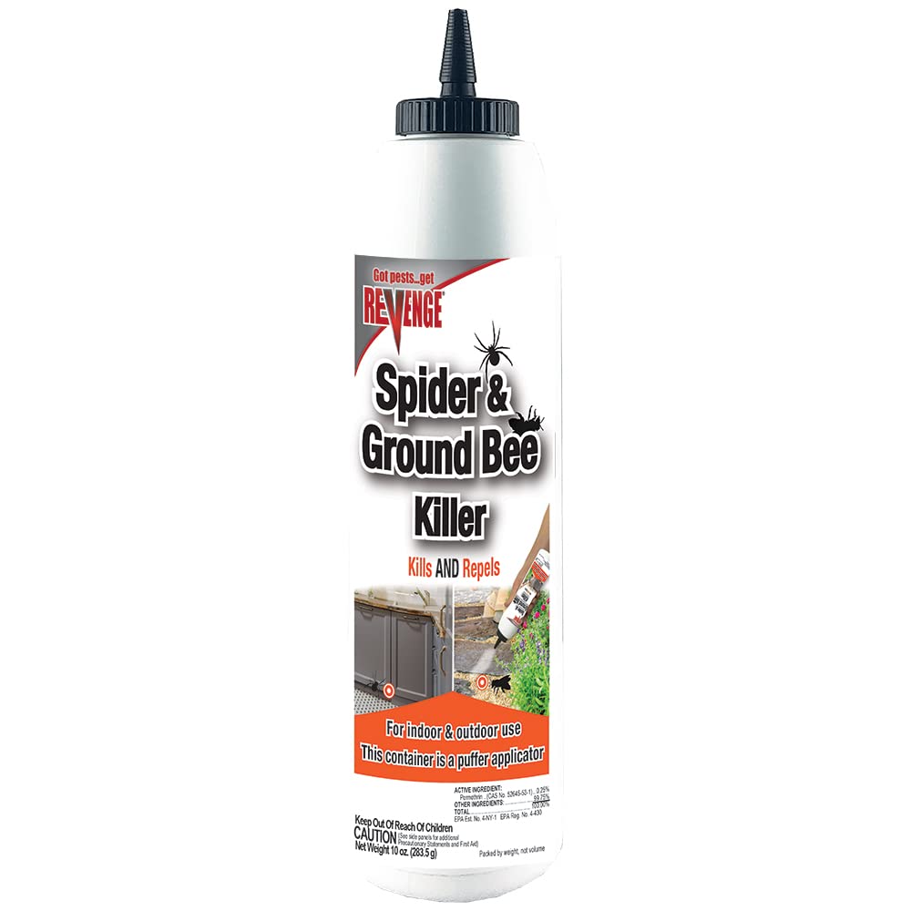 Revenge Spider & Ground Bee Killer, 10 Oz Ready-To-Use Dust Treatment | For Indoors And Outdoors, Repels Ants, Repels Bees, Repels Roaches, Repels Spiders