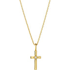 14K Gold Cross Necklace for Women, Dainty Cross Pendant with moissanite,Luxurious Christian Religious Fine Jewelry, Lightweight Dainty 14K Gold Chain Necklace for Women，Versatile for All Occasions