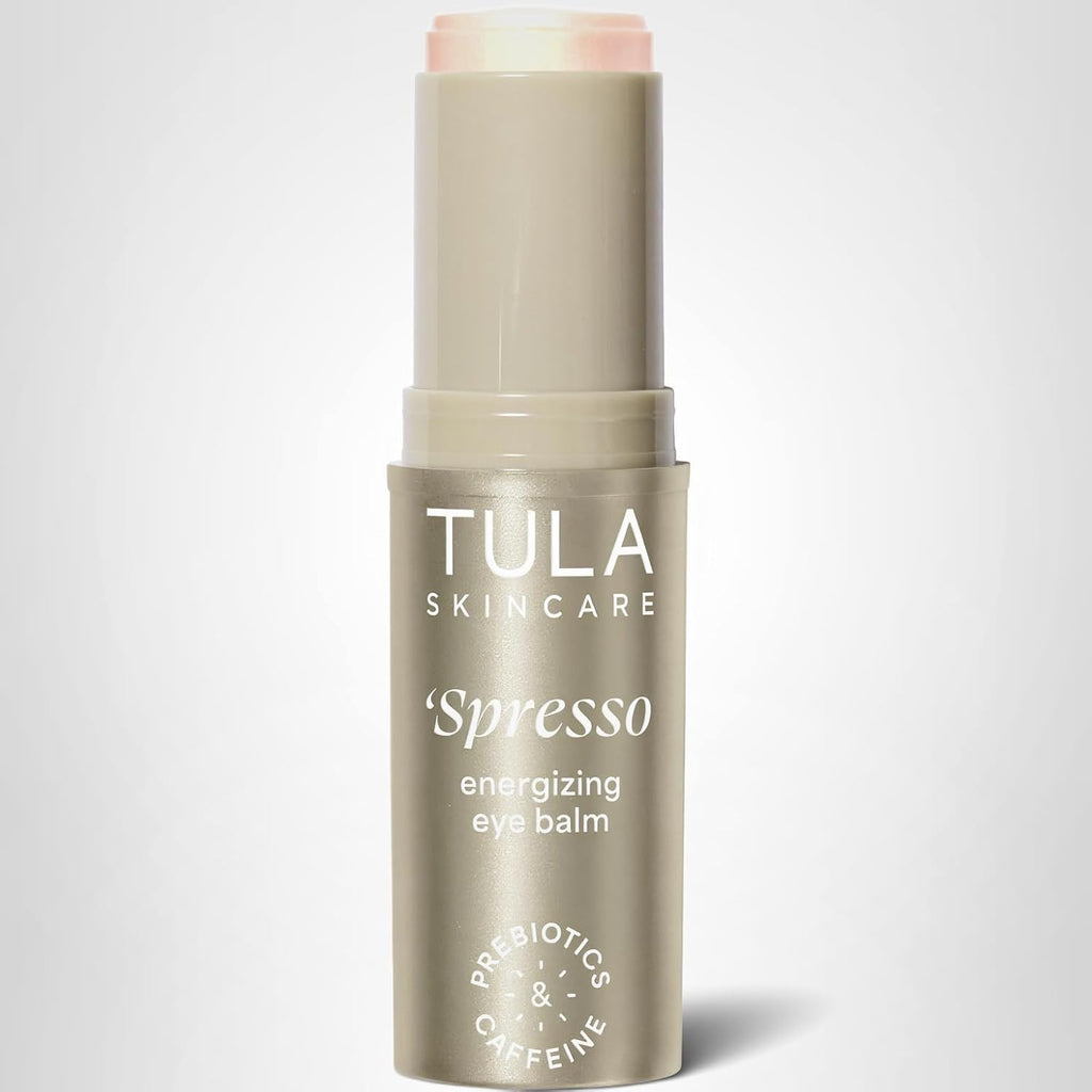 Tula Skin Care Spresso Energizing Eye Balm - Energizing & Hydrating Caffeine Under Eye Treatment For Dark Circles, Portable And Perfect To Use On-The-Go, 0.35 Oz.