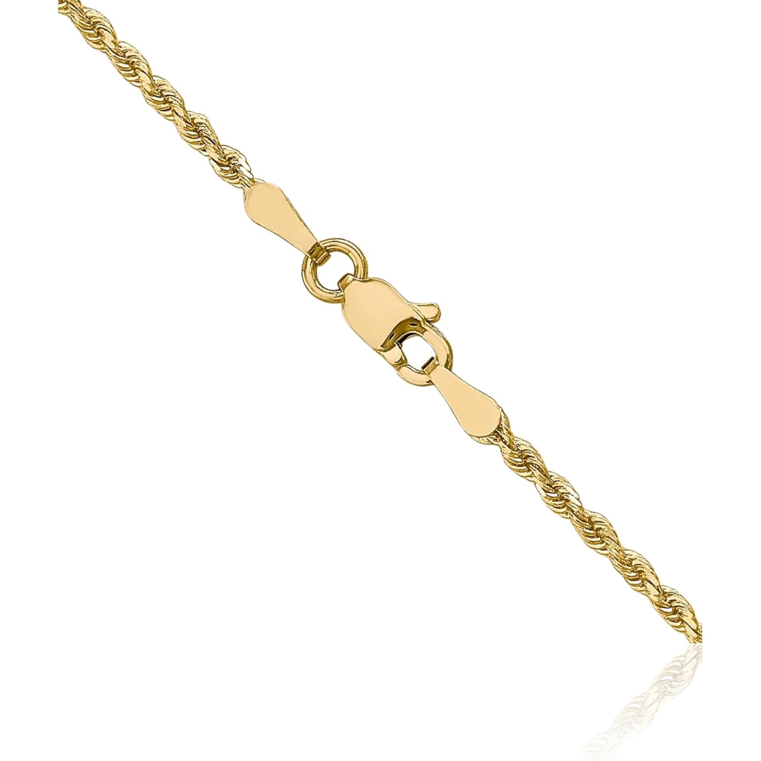IceCarats 14K Solid Yellow Gold 1.75mm Thin Rope Chain Necklace Diamond Cut, Polished