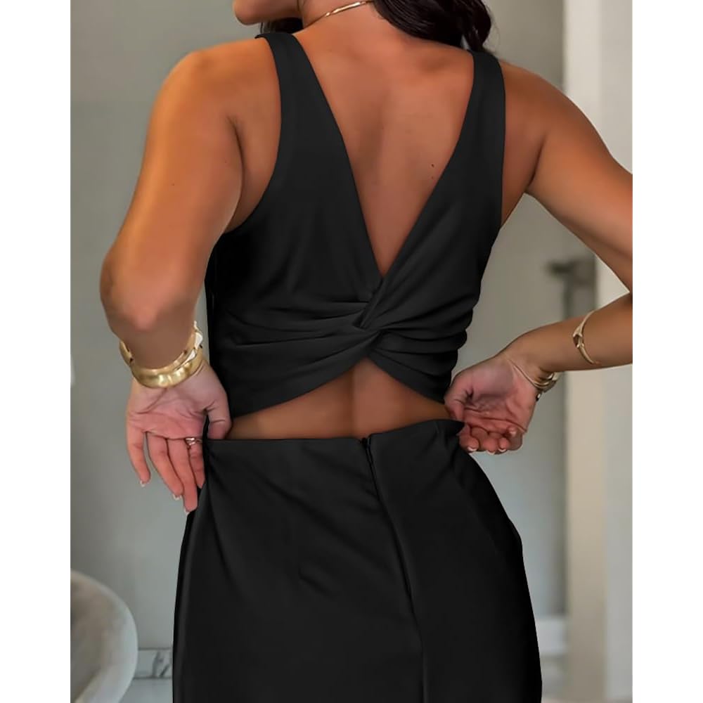 Chicme Women'S Sleeveless Square Neck Bodycon Mini Dress Ruched Cocktail Party Romper Dresses