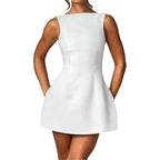 Bngd Women'S Backless Vest Basic Dress Sexy Slim Short Dress Sleeveless Open Back Mini Dresses