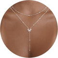 CHESKY Long Necklaces for Women, 14k Gold Plated/Streling Silver Lariat Necklace Dainty Statement Prom Necklace Rosary Cross Sun Drop Pendant Dangle Necklace Gold Prom Jewelry for Women Gifts