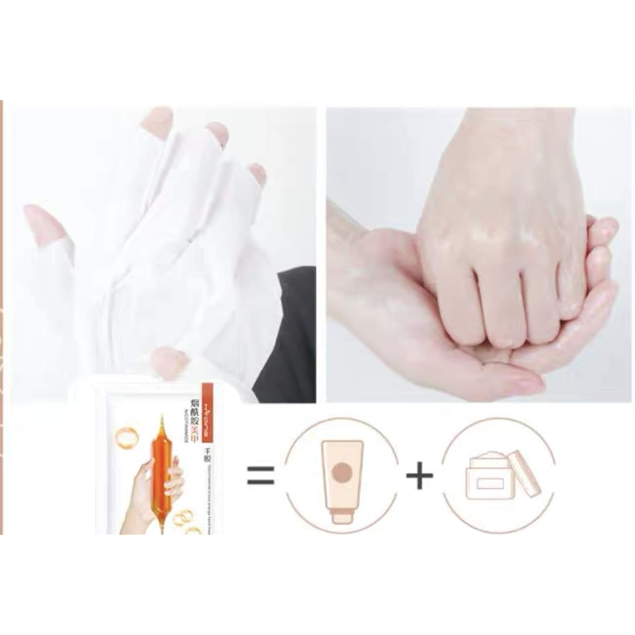 Cosmetic Hydrating & Moisturizing Therapy Gloves Masks Spa 3pk for Dry Rough Skin Hand Treatment Rose Hyaluronic Acid for Women or Men, 3 Pairs (Nicotinamide Manicure Mask, 3 pack)