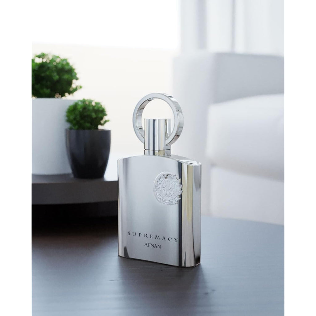 Afnan Supremacy Silver Eau de Parfum for Men, 3.4 Fl. Oz