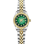 Szaikyri Classic Watch For Women With Solid Stainless Steel Band And Calendar Water Resistant