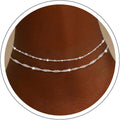 Moodear Ankle Bracelets for Women 14K Silver Plated Anklets for Women Waterproof Dainty Twist Square Beaded Chain Anklets Non Tarnish Adjustable Layered Anklet Summer Beach Jewelry Gift