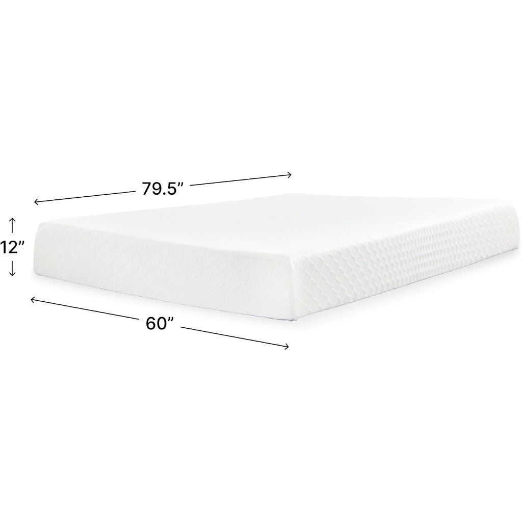 Signature Design By Ashley Chime 12 Memory Foam Mattress, Medium Firm Contouring Support, Thick Memory Foam For Pressure Relief, Mattress In A Box, Queen Size