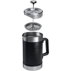 Stanley Classic Stay-Hot French Press Coffee Maker 48 Oz | 5 Minute Brew, 4 Hours Hot | Mesh Filter For Coffee Grounds | Insulated Stainless Steel French Press | Bpa-Free | Black 2.0