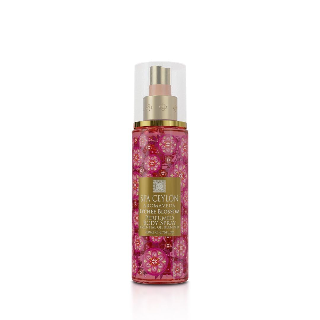 SPA CEYLON Lychee Blossom Body Spray, Fruity Floral Mist with Lychee Blossom, Asian Violet & Island Florals, Refreshing Women’s Perfume, 200ml