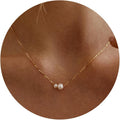 Mothers Day Gifts- Pearl Necklaces for Women Trendy, 14k Gold Plated Dainty Necklace Simple Pearl Drop Single Charm Pendant Necklace Birthday Wedding Gifts Gold Jewelry for Women