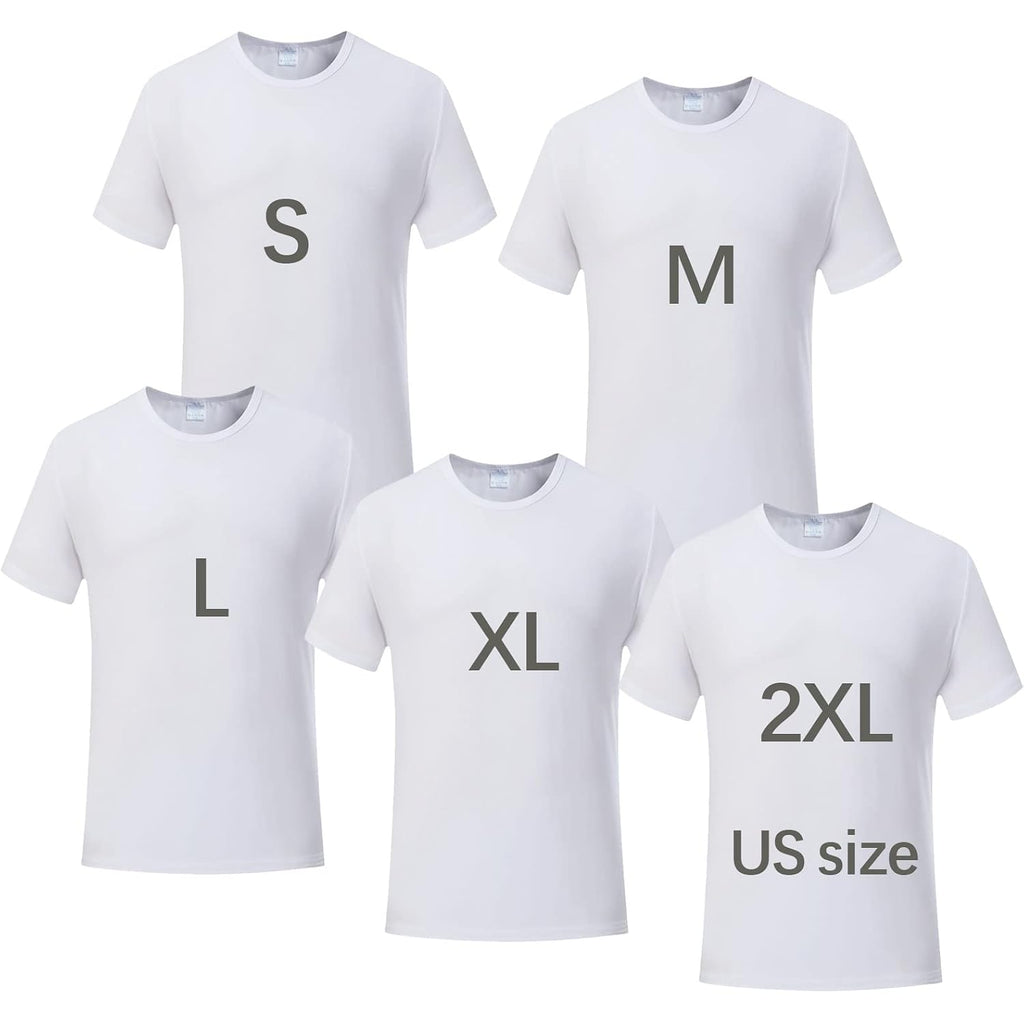 Orj 5 Pcs Unisex Sublimation Blank T Shirt White Polyester Shirts Crew Neck Short Sleeve For Sublimation T Shirt