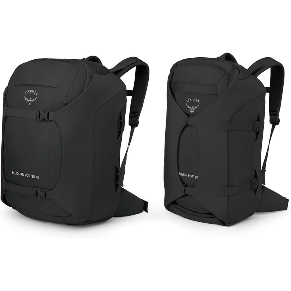 Osprey Sojourn Porter 46L Travel Backpack – Carry-On Compliant Luggage With Straightjacket Compression And Padded Laptop Sleeve – Durable Pack For International Or Urban Travel, Black