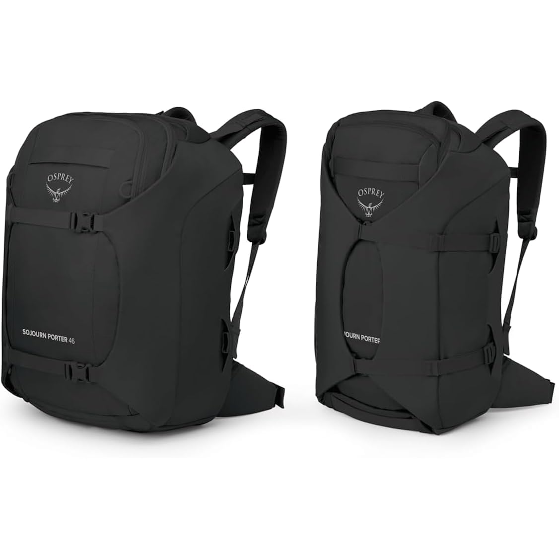 Osprey Sojourn Porter 46L Travel Backpack – Carry-On Compliant Luggage With Straightjacket Compression And Padded Laptop Sleeve – Durable Pack For International Or Urban Travel, Black