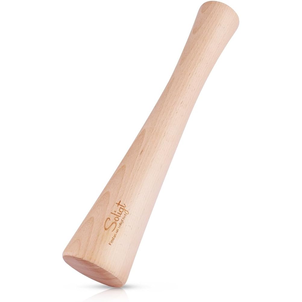 Soligt 12" Sauerkraut Pounder for Mason Jars Vegetable Fermentation- One Piece of Solid Wood