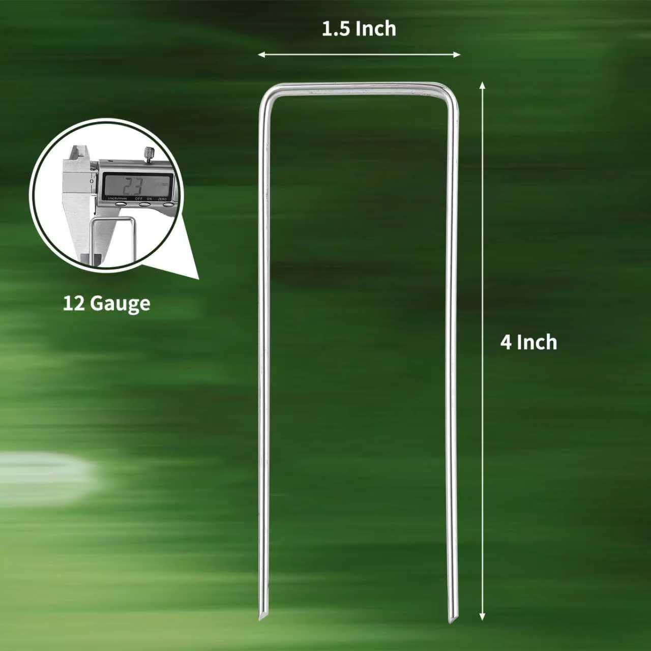 Psiso 57 Pack 4 Inch Galvanized U-Shaped Garden Stakes Landscape Staples, 12 Gauge Heavy Duty Tent Stakes Ground Yard Lawn Pins For Landscaping, Weed Barrier Fabric, Fencing, Outdoor Decor
