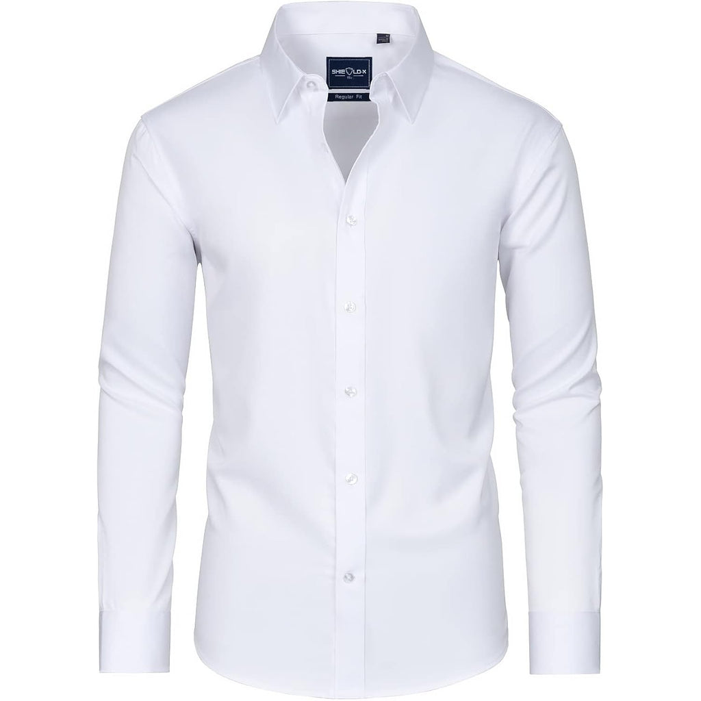 Alimens & Gentle Slim Fit Dress Shirts For Men Long Sleeve Stretch Stain Proof Wrinkle Free Button Down Shirts Formal Shirts