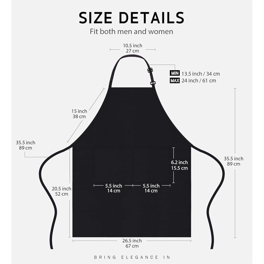 Syntus Apron For Men Women, Adjustable Cooking Kitchen Chef Aprons With 2 Pockets