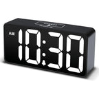 Dreamsky Small Digital Alarm Clock For Bederoom, Large Big Numbers Display With Dimmer For Living Room, Electric Bedside Desk Clock With Usb Charging Port, Adjustable Volume, Usb-C Adapter Powered