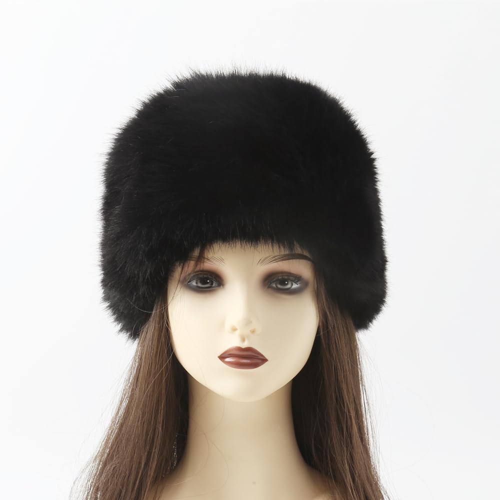 Winter Faux Fur Hat Warm Trapper Hat Cossack Russion Style Hat for Women