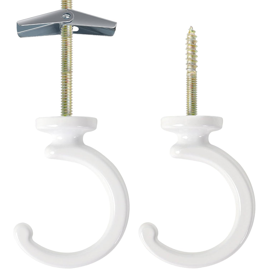 Ceiling Hooks For Hanging Plants - 2 Pack Heavy-Duty Metal Swag Hooks | Metal Hooks Hold Hanging Plants And Lights From Ceilings Or Walls Indoors Or Outdoors; Mounting Hardware Is Included.