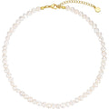 Natural Freshwater Baroque Pearl Necklace 14K Gold Plated Dainty Choker Necklace for Women Girls Snake Chain/Cuban Link/Paperclip/Ball Beaded Chain/Tennis Chain Fashion Jewelry for Gift