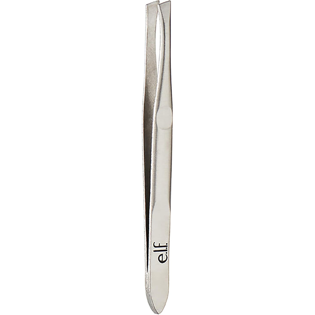 e.l.f. Slant Tweezer, Professional Quality Stainless Steel, Provides a Strong Grip, Removes Hairs Accurately, Shapes, Defines, Easy To Use, Ergonomically-Designed