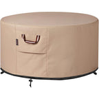 Fire Pit Cover Round-45-48 Inch Heavy Duty 900D Strong Tear-Resistant And Uv Resistant And Waterproof And Fading Resistant Material Polyester Firepit Covers Round For Outdoor Fire Pit-Wheat