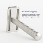 Henson Shaving Razor - Aluminum Double Edge Safety Razor with 5 Spare Blades - 30° Angled Precision With Superior Blade Rigidity- Reusable Single Blade Razors For Men and Women - Mild Aggression