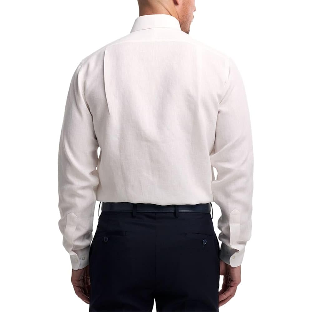 Paul Fredrick Men'S Classic Fit Non-Iron Linen Solid Dress Shirt