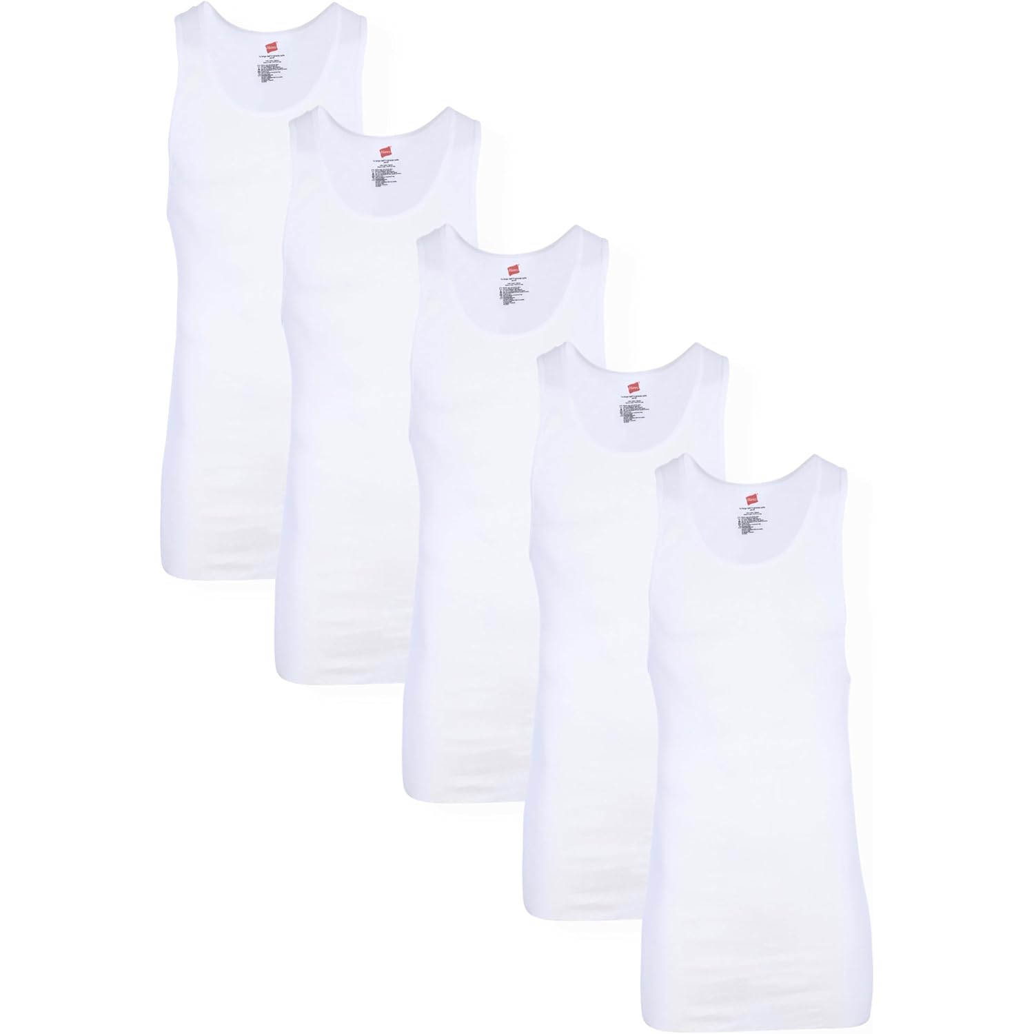 Hanes Men’S Tall 100% Cotton Ribbed Tank Tagless Undershirts, Multipack