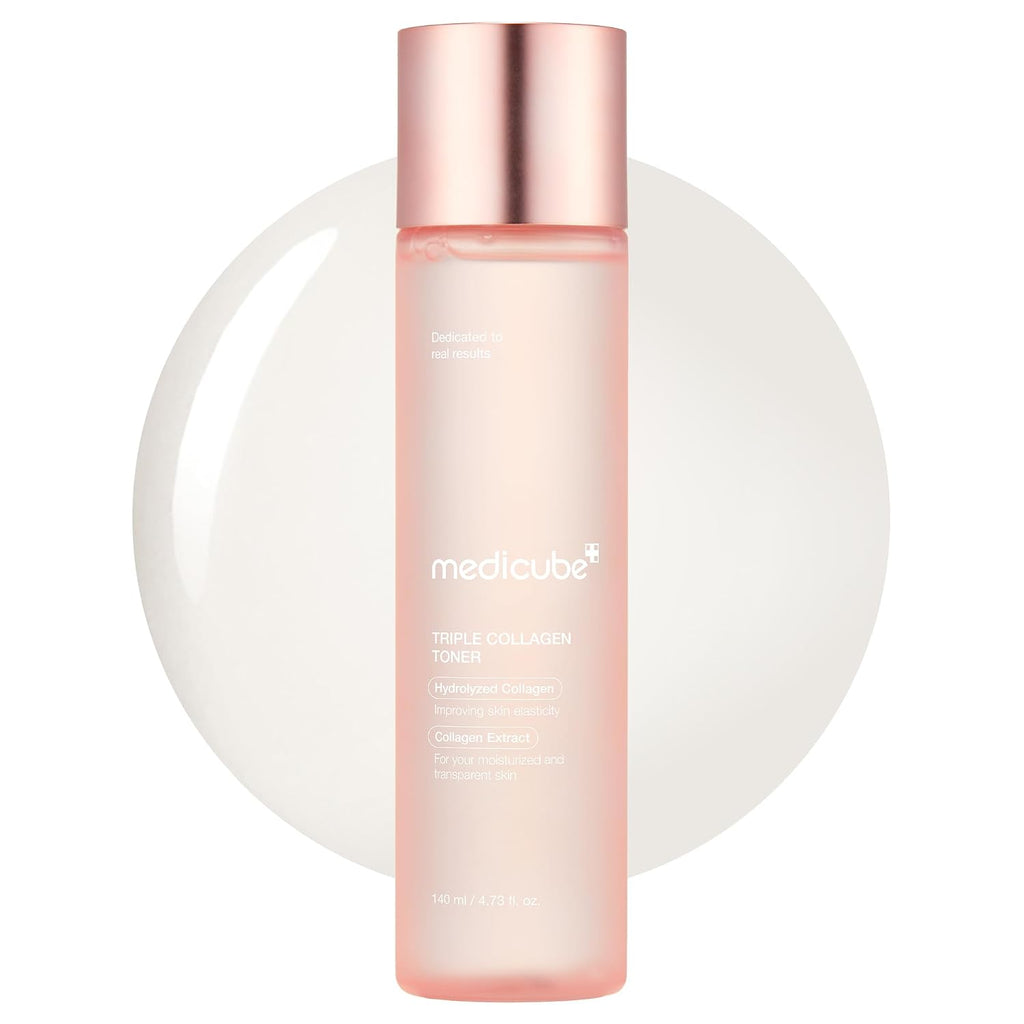 Medicube Triple Collagen Toner - Hydrolyzed, Atelo, & Soluble Collagen For Deep Hydration & Plump Skin - Fast-Absorbing Formula For All-Day Suppleness, Korean Skincare (4.73 Fl.Oz.)