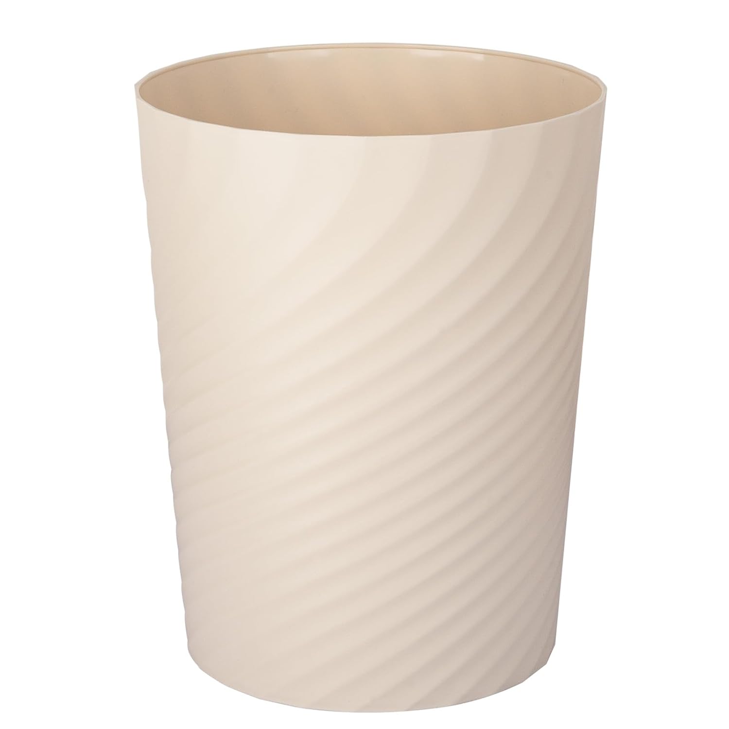 Plastic Small Bathroom Trash Can Wastebasket Garbage Can, Beige | Sturdy-Easy To Clean, Bathroom, Laundry Room, Kitchen, Office, Kids Room, Dorm, Bedroom, 1.8 Gallon