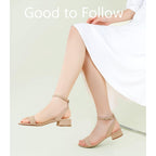 Ankis Black Nude White Gold Women Sandals Comfortable Walking Strappy Open Toe Sandals For Women Dressy Summer 1 Inch Low Block Heel Flat Adjustable Ankle Strap Shoes