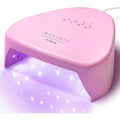 Compact Travel UV Nail Lamp for Gel Polish, Makartt 41mW/cm² Plug-in Nail Dryer with 5s Flash Cure, 99s Mode for Dark Thick Gels, Auto Sensor, 4 Timers & 18 LED Beads for Beginner Home DIY Gift (Pink)
