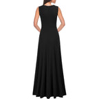 Mushare Women'S V Neck Sexy Split Cocktail Dress With Pockets Ruffle Party Long Formal Dress