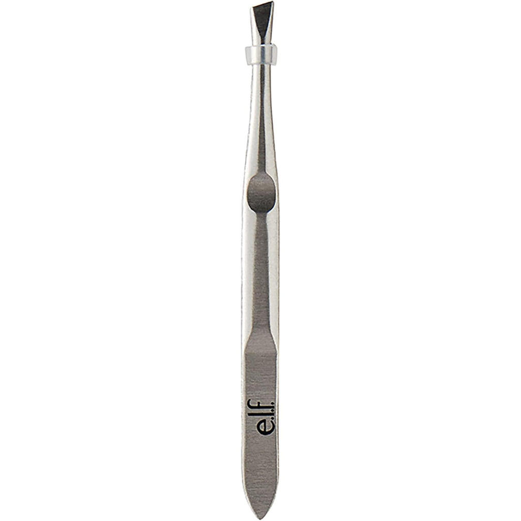 e.l.f. Slant Tweezer, Professional Quality Stainless Steel, Provides a Strong Grip, Removes Hairs Accurately, Shapes, Defines, Easy To Use, Ergonomically-Designed
