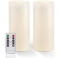 Homemory 10" X 4" Large Waterproof Outdoor Flameless Candles With Remote Control And Timer, Battery Operated Flickering Led Pillar Candles For Outdoor Larterns, Porch, Long Lasting, Set Of 2
