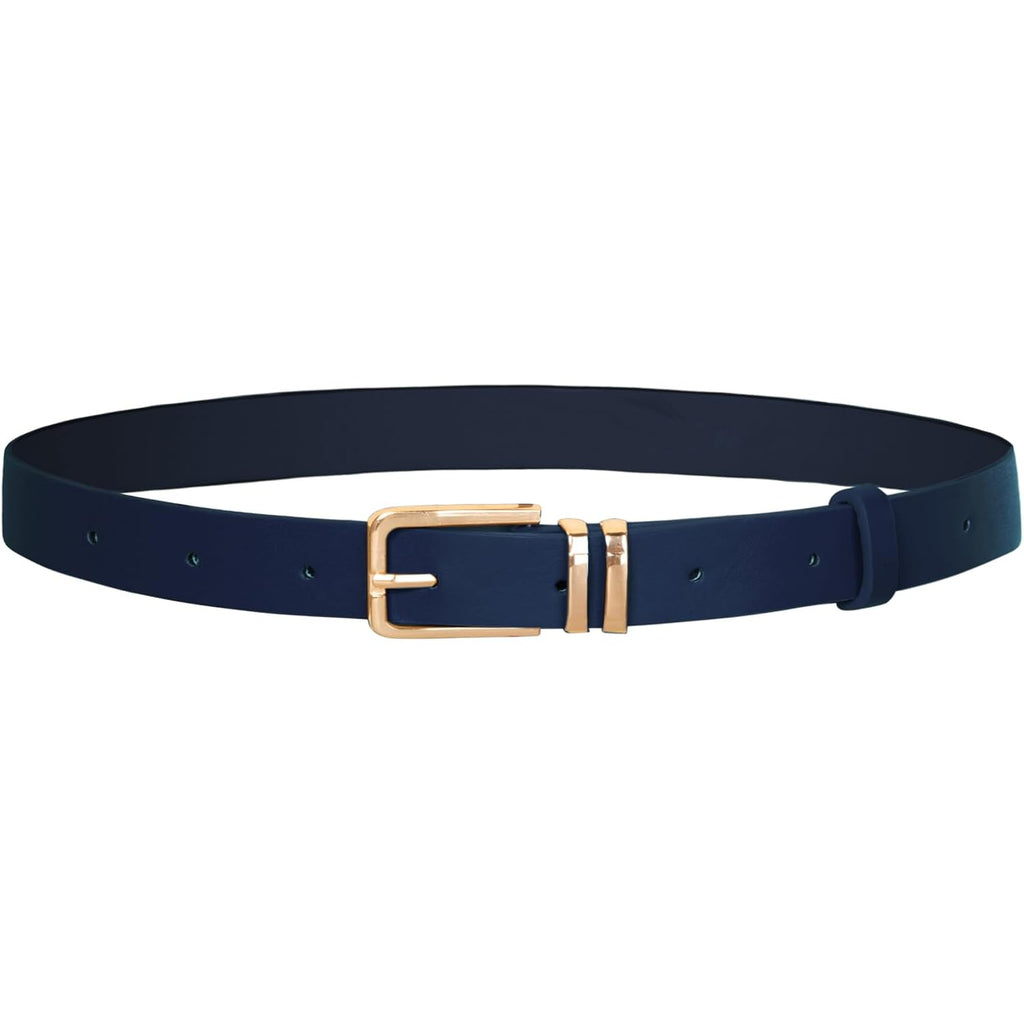 GRACE KARIN Women Leather Belt for Dresses Jeans Pants Waist Belt with Gold Buckle Medium PU Leather Belt