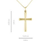 Lucchetta - 14k Gold Italian Authentic Christian Cross Necklace | High Polished Religious Gift