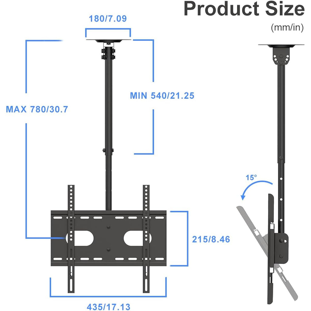Suptek Ceiling Tv Mount Fits Most 26-65 Inch Lcd Led Plasma Panel Display With Max Vesa 400X400Mm Loaded Up To 45Kg/100Lbs Height Adjustable Mc4602