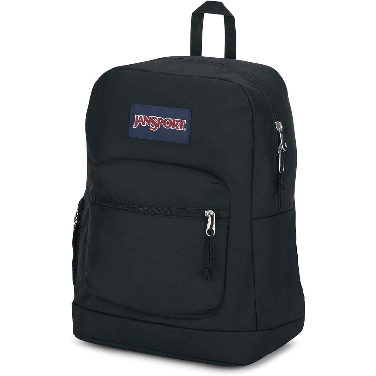 Jansport Cross Town Plus Backpack - Large Main Compartment, Side Water Bottle Pocket, 15-Inch Padded Laptop Sleeve - Black