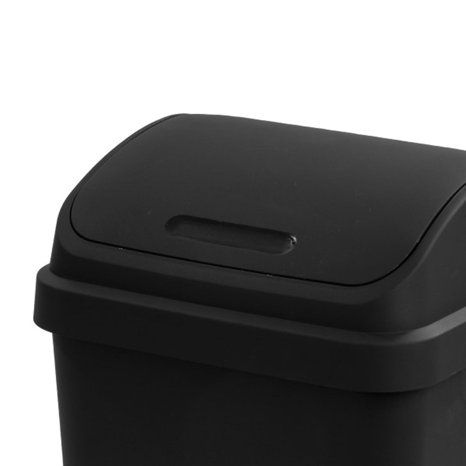 Sterilite 4-Pack Swing Top Wastebasket, Sleek Square Profile Trash Can, 13 Gallon, Black - Modern Garbage Bin For Kitchen, Bathroom, Garage And Workspace, Fits 13 Gal Liners